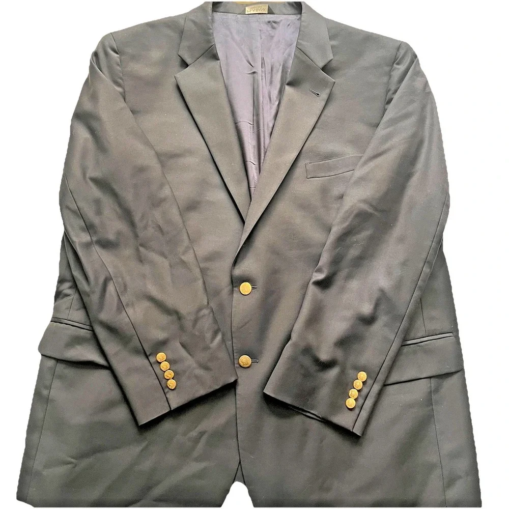 Jos. A. Bank Blazer Wool Men's 50R Black gold suit jacket sport coat business